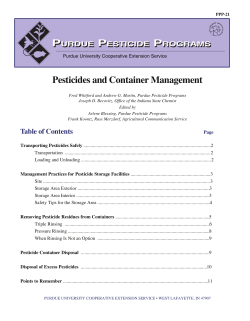 Pesticides and Container Management