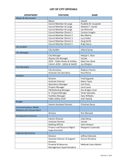 LIST OF CITY OFFICIALS