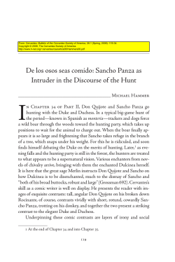 De los osos seas comido: Sancho Panza as Intruder in the - H-Net