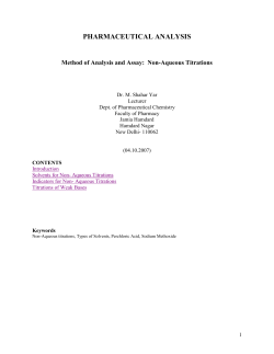 revised method of analysis and assay Nonaqueous titration