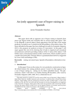 An (only apparent) case of hyper raising in Spanish