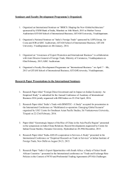 Seminars and Faculty Development Programme`s Organized