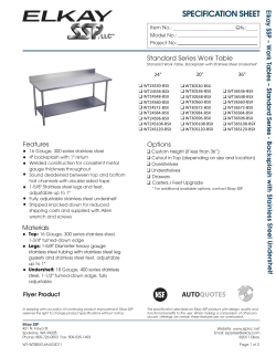 specification sheet