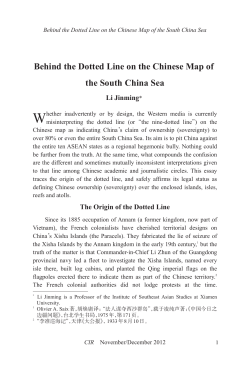 1Behind the Dotted Line on the Chinese Map of the South China Sea