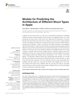 Models for Predicting the Architecture of Different Shoot Types in