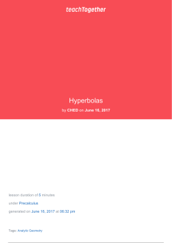 Hyperbolas - Teach Together