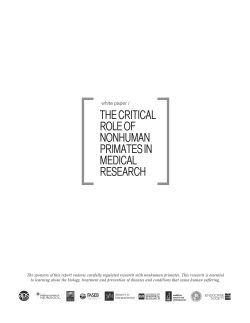 The Critical Role of Nonhuman Primates in Medical Research