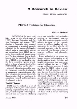 PERT: A Technique for Education