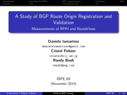 A Study of BGP Route Origin Registration and Validation