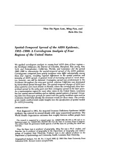Spatial- Temporal Spread of the AIDS Epidemic, 1982