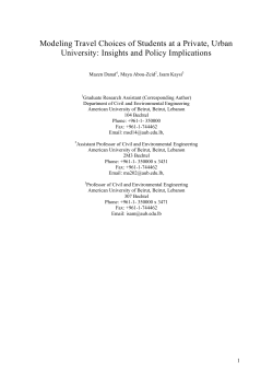 Modeling Travel Choices of Students at a Private, Urban University