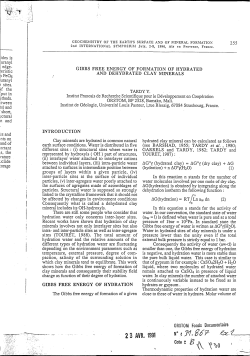 Gibbs free energy of formation of hydrated and dehydrated clay