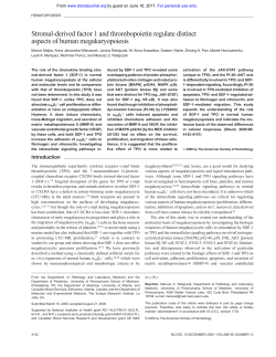 Stromal-derived factor 1 and thrombopoietin regulate distinct