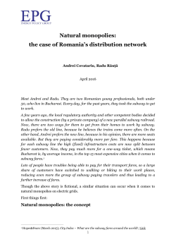 Natural monopolies: the case of Romania`s