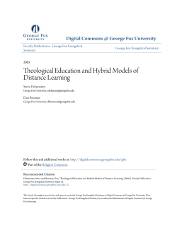 Theological Education and Hybrid Models of Distance Learning