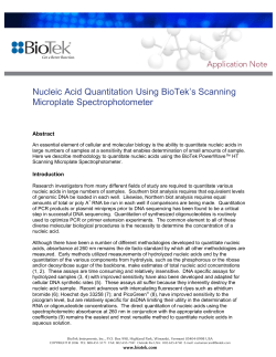 Nucleic Acid Quantitation Using BioTek`s Scanning Microplate