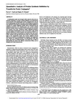 Quantitative Analysis of Protein Synthesis Inhibition by Transferrin