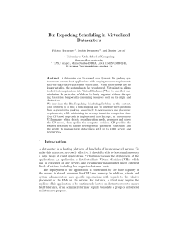 Bin Repacking Scheduling in Virtualized Datacenters