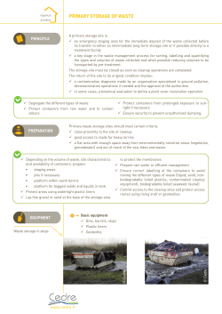 PRIMARY STORAGE OF WASTE