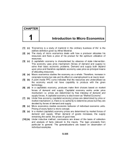Introduction to Micro Economics