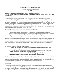 DEPARTMENT OF ANTHROPOLOGY ANNUAL