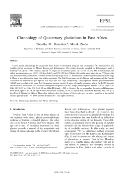 Chronology of Quaternary glaciations in East Africa