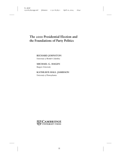 The 2000 Presidential Election and the Foundations of Party Politics