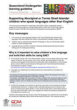 Aboriginal or Torres Strait Islander, Languages other than