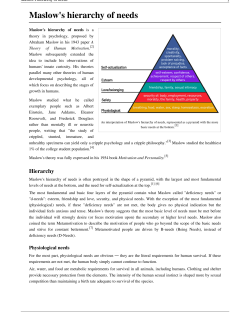 Maslow`s hierarchy of needs