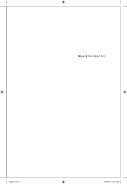 Beyond the Indian Act - Fiscal Realities Economists