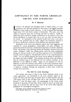 LIMNOLOGY IN THE NORTH AMERICAN ARCTIC AND SUBARCTIC