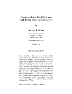 Commonalities: The REA and High-Speed Rural