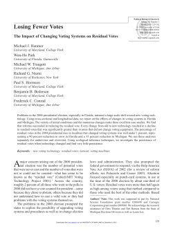 Losing Fewer Votes - Department of Government and Politics