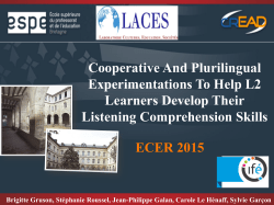 Cooperative And Plurilingual Experimentations To Help L2