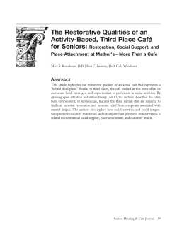 The Restorative Qualities of an Activity-Based