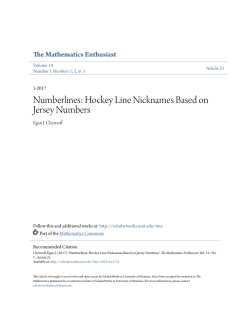 Numberlines: Hockey Line Nicknames Based on Jersey Numbers