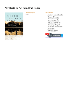 PDF Death Be Not Proud Full Online