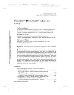 PERSONALITY DEVELOPMENT: Stability and