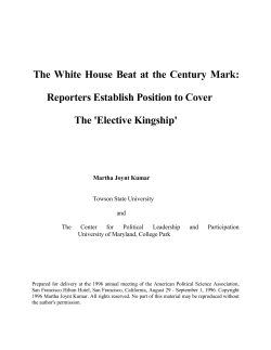 The White House Beat at the Century Mark