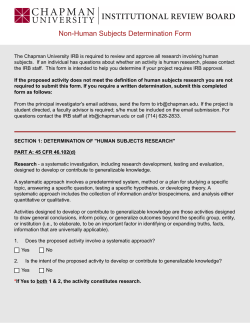 Non-Human Subjects Determination Form
