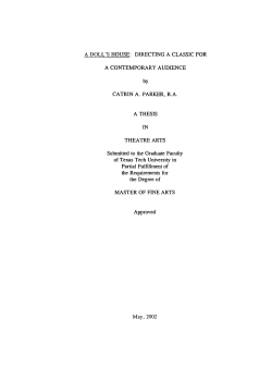 A DOLL`S HOUSE: DIRECTING A CLASSIC FOR A