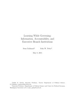 Learning While Governing: Information