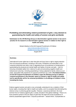 Prohibiting and eliminating violent punishment of girls: a key