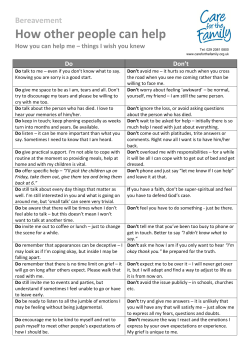 How other people can help