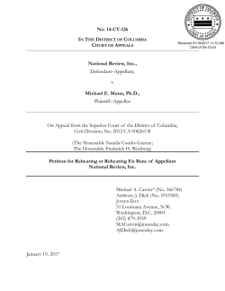 PETITION of National Review for Rehearing and Rehearing En Banc