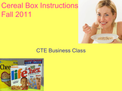 Cereal Box Instructions