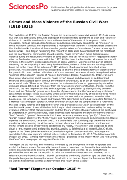Crimes and Mass Violence of the Russian Civil Wars
