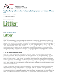 Top Ten Things to Know when Navigating the Employment Law