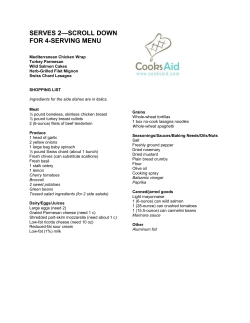 Menu PDF - Cooks Aid :: Home