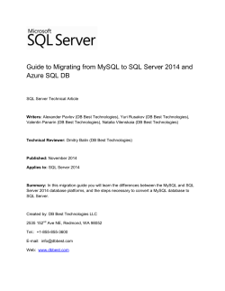 Guide to Migrating from MySQL to SQL Server 2014 and Azure SQL